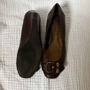 Franco Fortini Dark Brown Flats with Brass Buckle